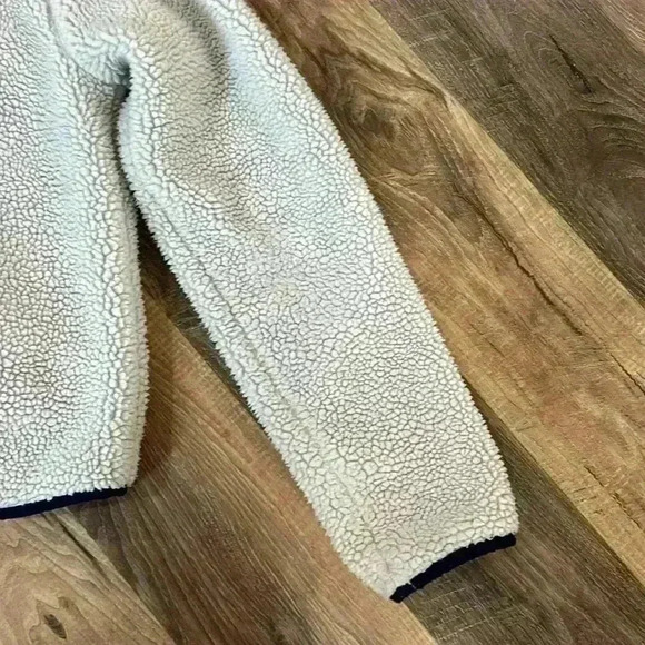 jcrew crewcuts kids sherpa jacket zip front girls 14 cream, navy, & neon pink - Picture 13 of 15